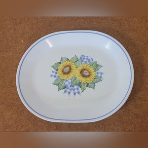Vintage Corelle Sunsations Sunflower Serving Platter 12 1/4" Good Condition